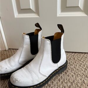 Dr. Martens White and Black Platform Boots